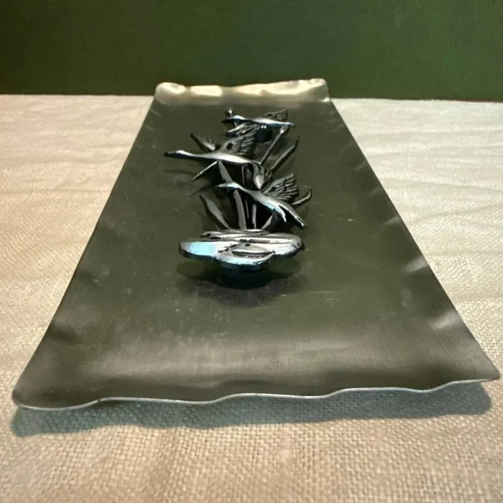 MCM Metal Geese Wall Hanging • 8” x 3.5” • Dimensional Decor